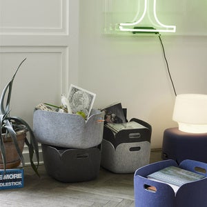  Restore opbevaringskasse med kurv 28 x 28 cm - Grå Mélange