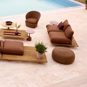 Circle fodskammel ekstra stor Umber brown Soft Rope
