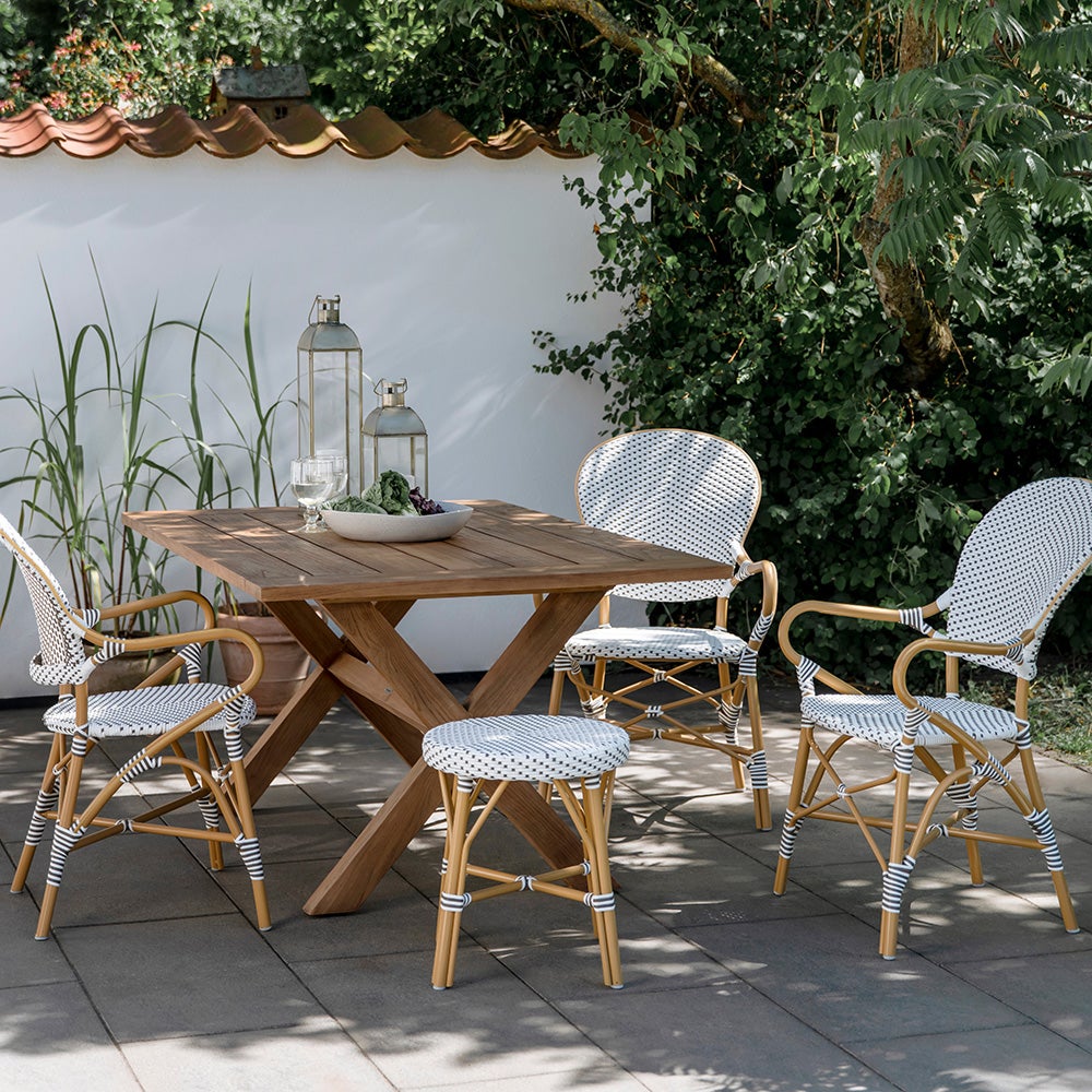 Isabell lænestol hvid m/cappuchino prik