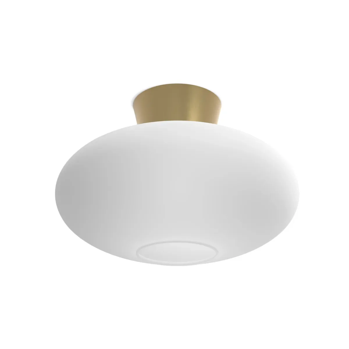 Bullo XL plafond Ø38xH25,6 cm metal/glas messing/opalglas