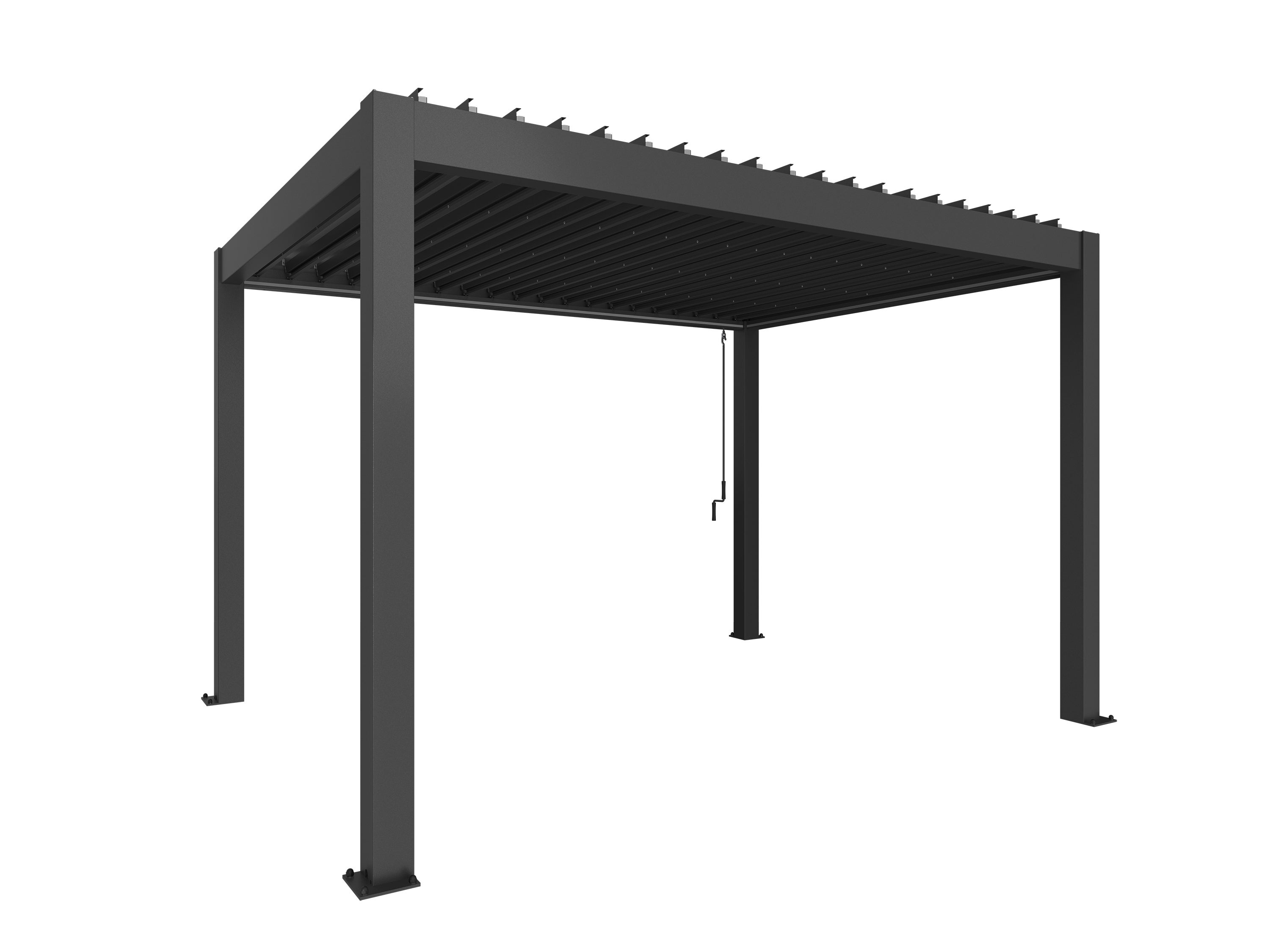 Pergola størrelse 4 x 3 metallic mørkegrå