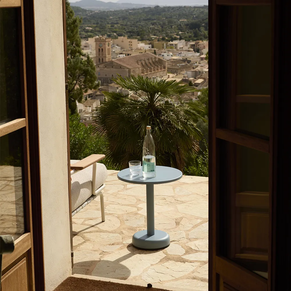 Linear Steel Sofabord Ø42 cm Grey 