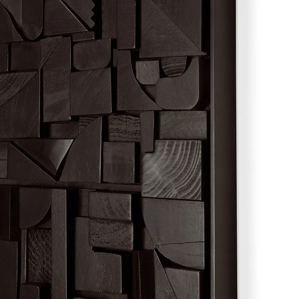  Bricks Vægdekoration 60x50 cm Sort