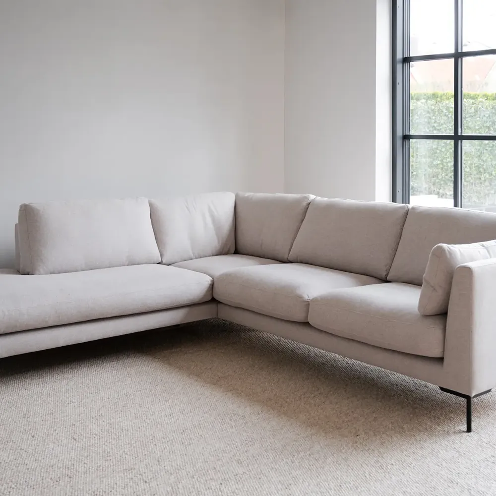 Corwin hjørnesofa 2,5+2,5-personers åben ende venstre stof Rita lys beige