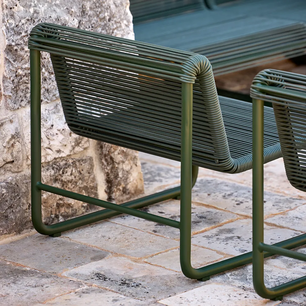 Al Dente loungestol Weave Dark green