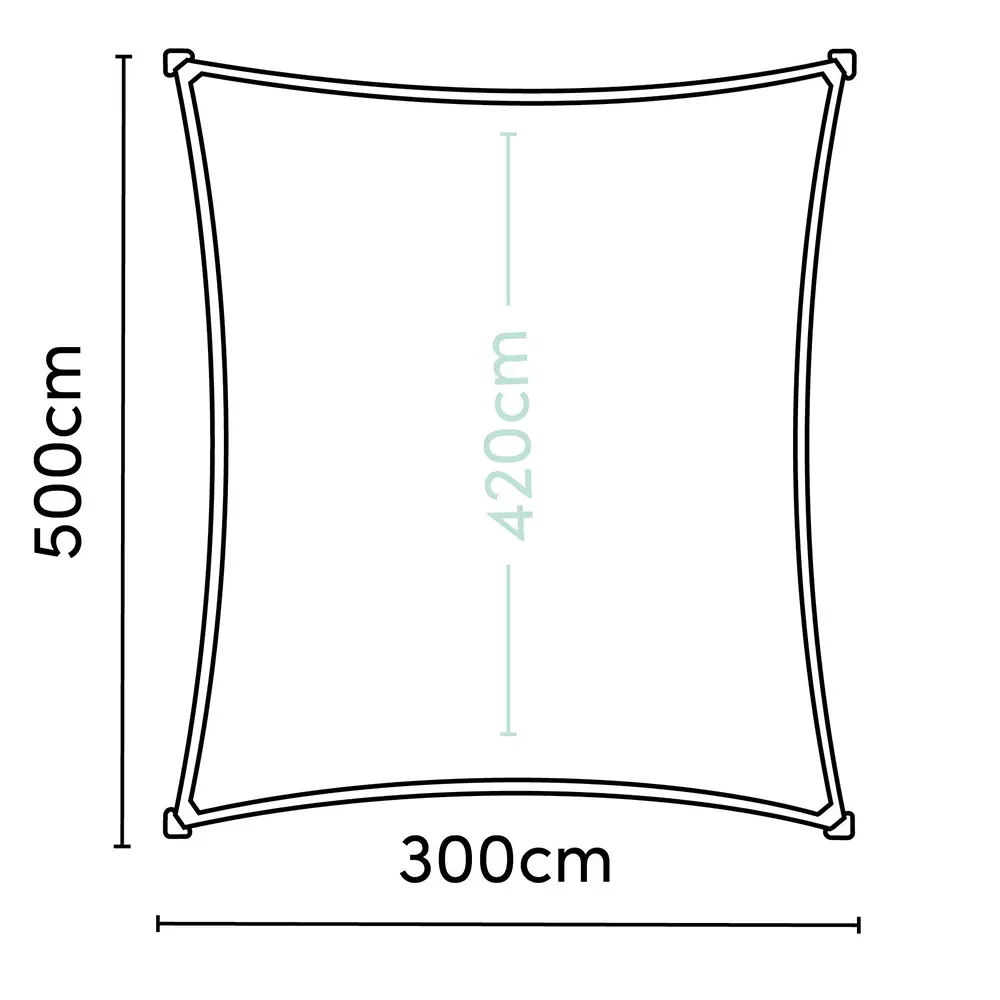 Coolfit Skygge sejl rektangel 500x300 cm Beige