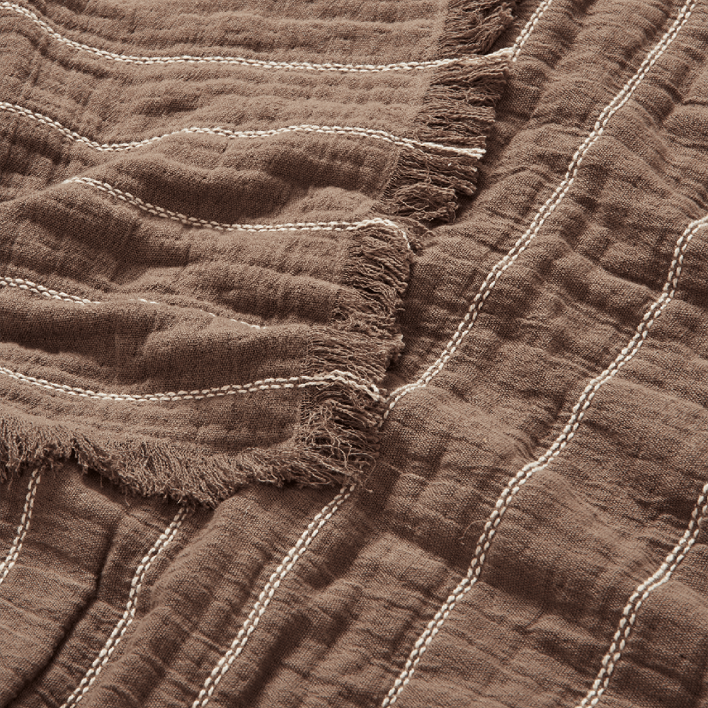 Aires Sengetæppe 160x240 cm Stone