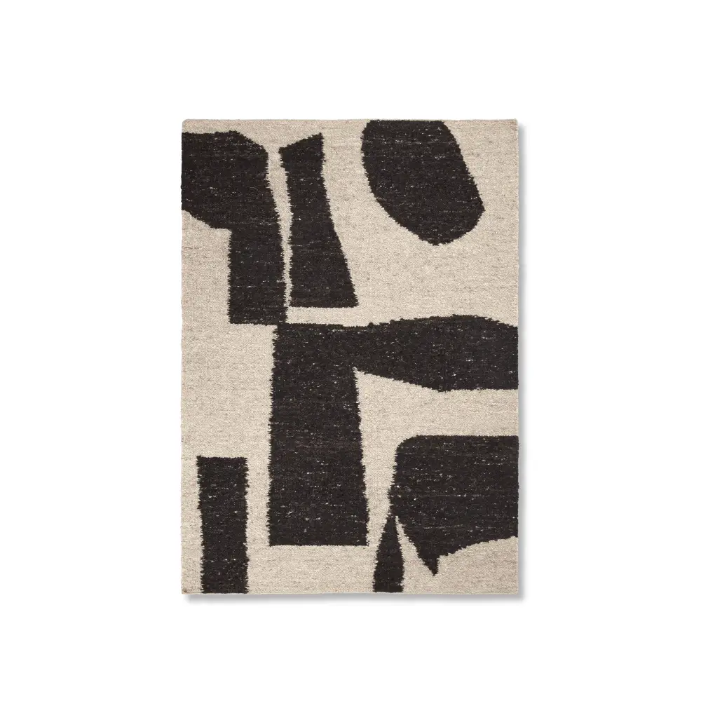 Ferm Living, Piece Tæppe 140x200 cm - Off-white/Kaffe