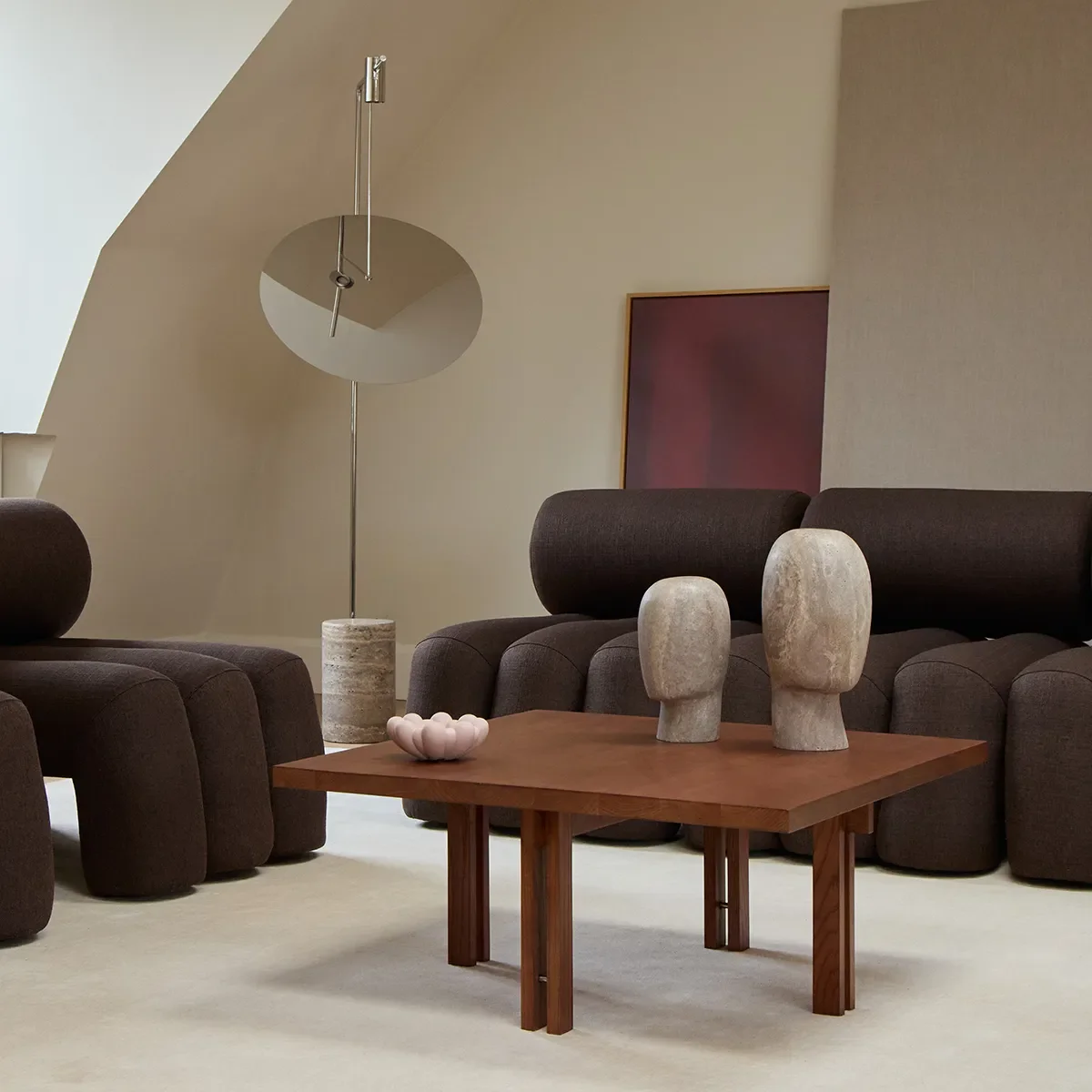 Sofabord i eg 80x80 Plinth Classic Brown Oak