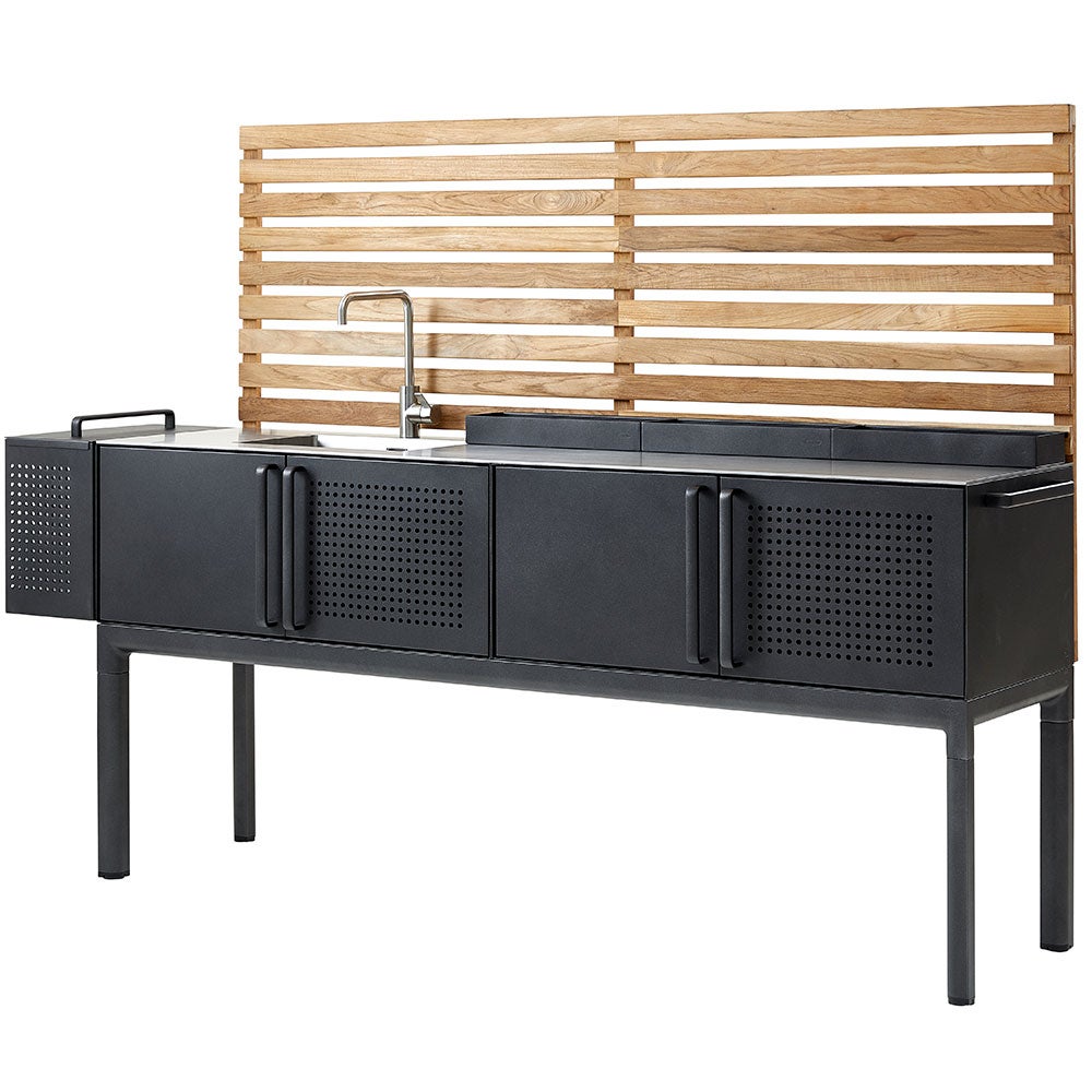 Cane-line, Drop Udekøkken Lava Grå Inkl. Væg