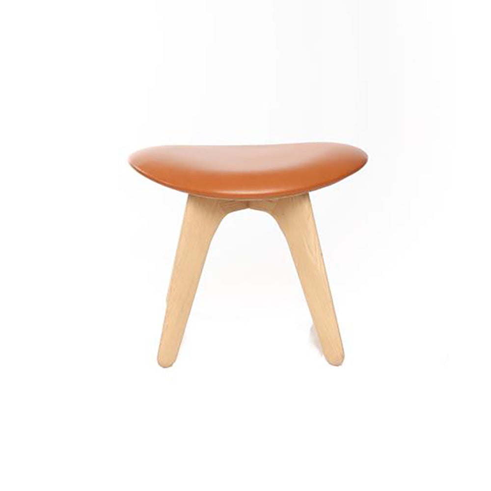 Slab ottoman natur cognac læder