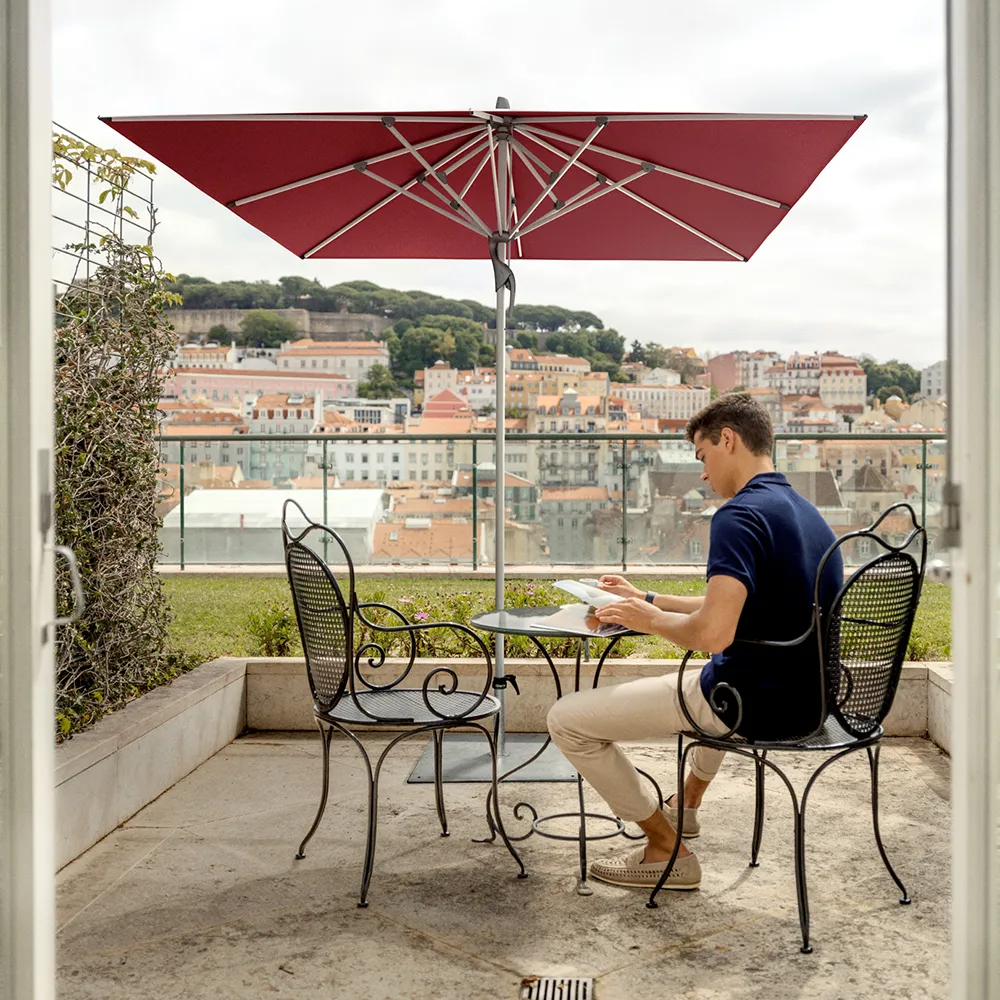 Fortino Riviera 200x200 cm parasol alu Cat.4 408 Black