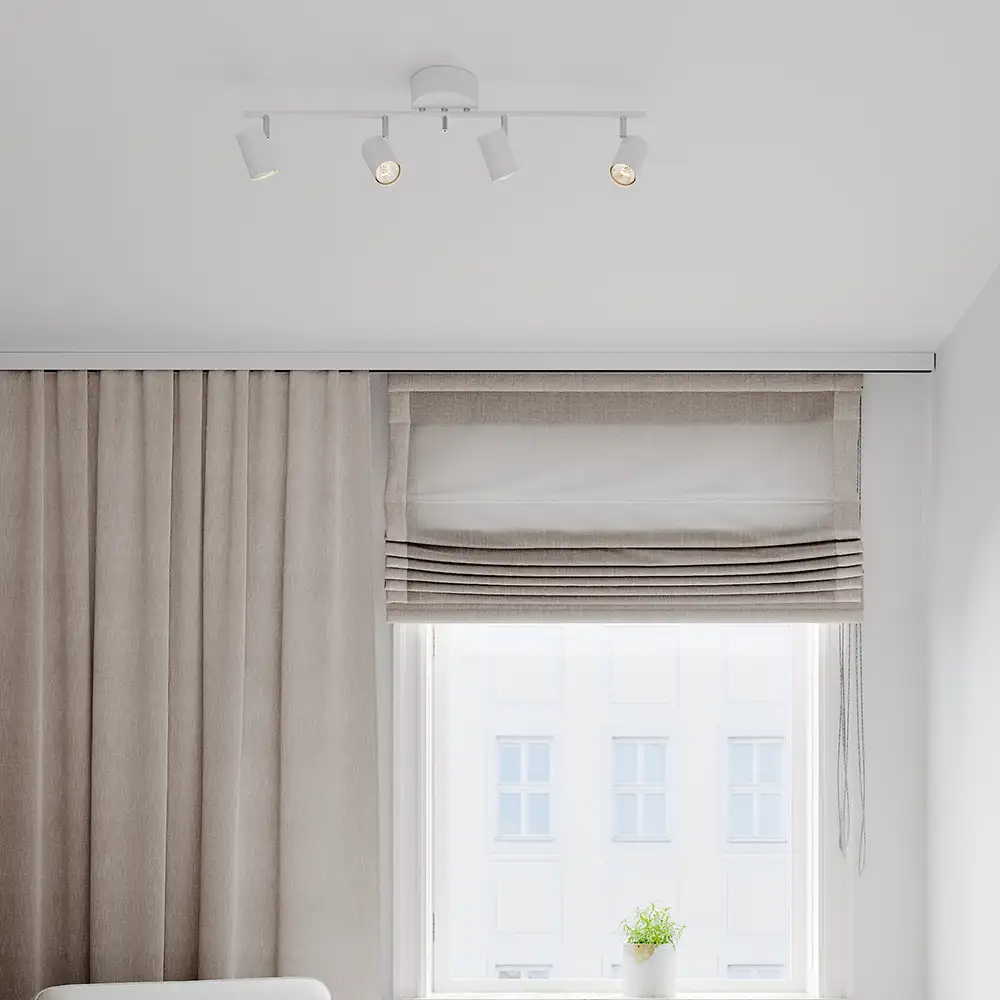 Correct loftskinne 4-spot Hvid