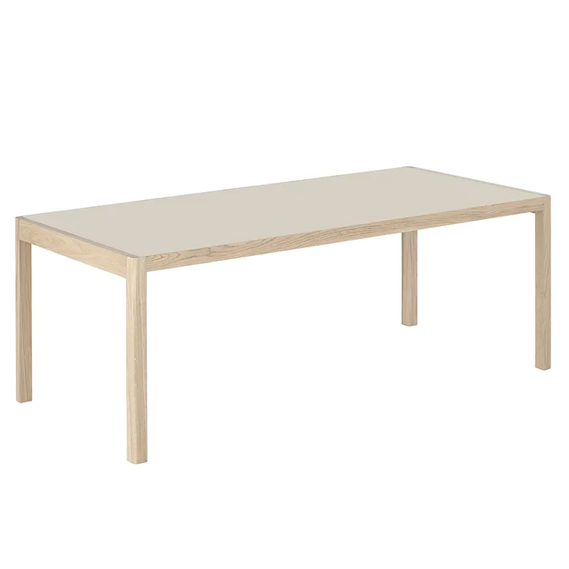 Muuto, Workshop Table 92x200 cm - Warm Grey Linoleum Oak