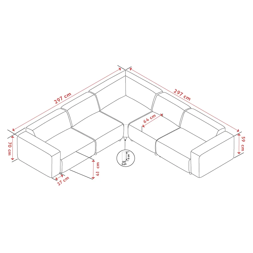 Willard hjørnesofa 3+3-sæders stof Brenda beige
