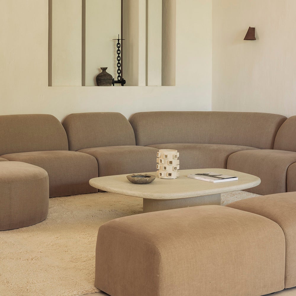 Bulky fodskammel lys sepia 80x60 cm