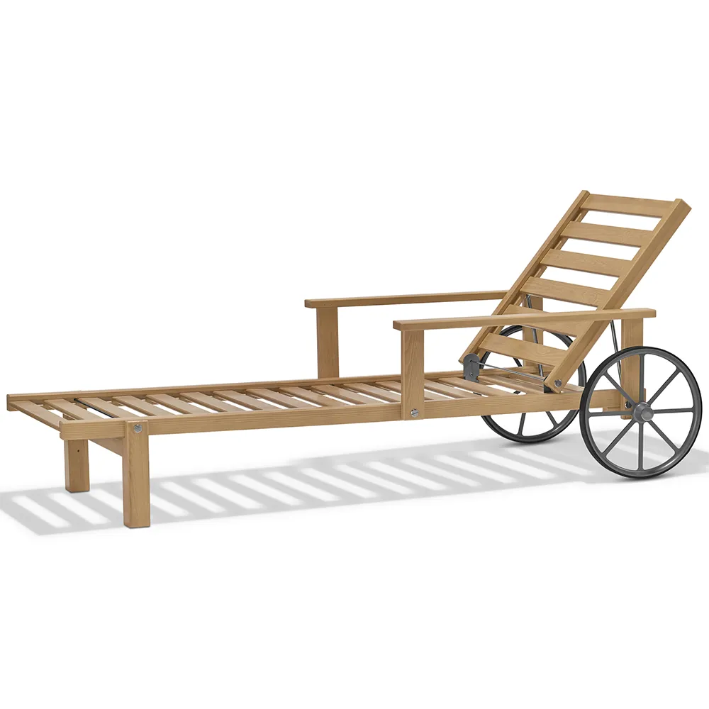 Solseng med armlæn teak 