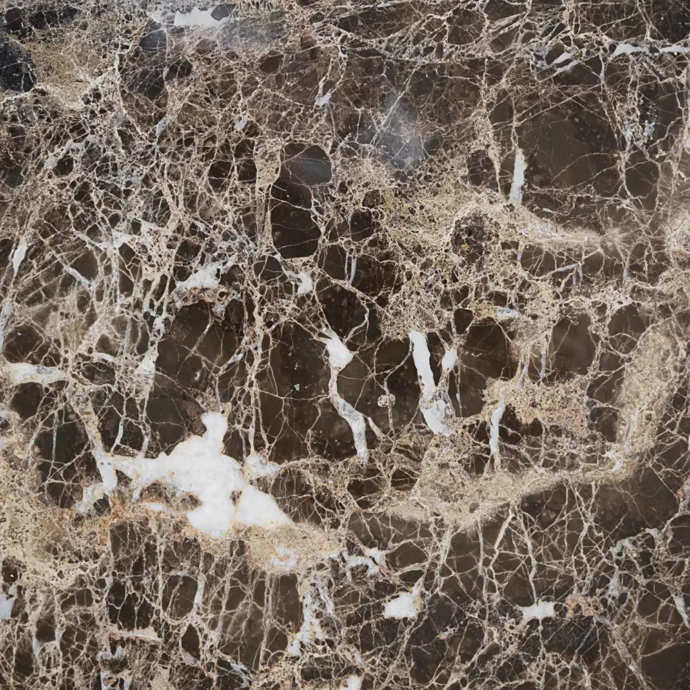 Brooksville sofabord 90x90 cm brun marmor/hvid pigmenteret eg