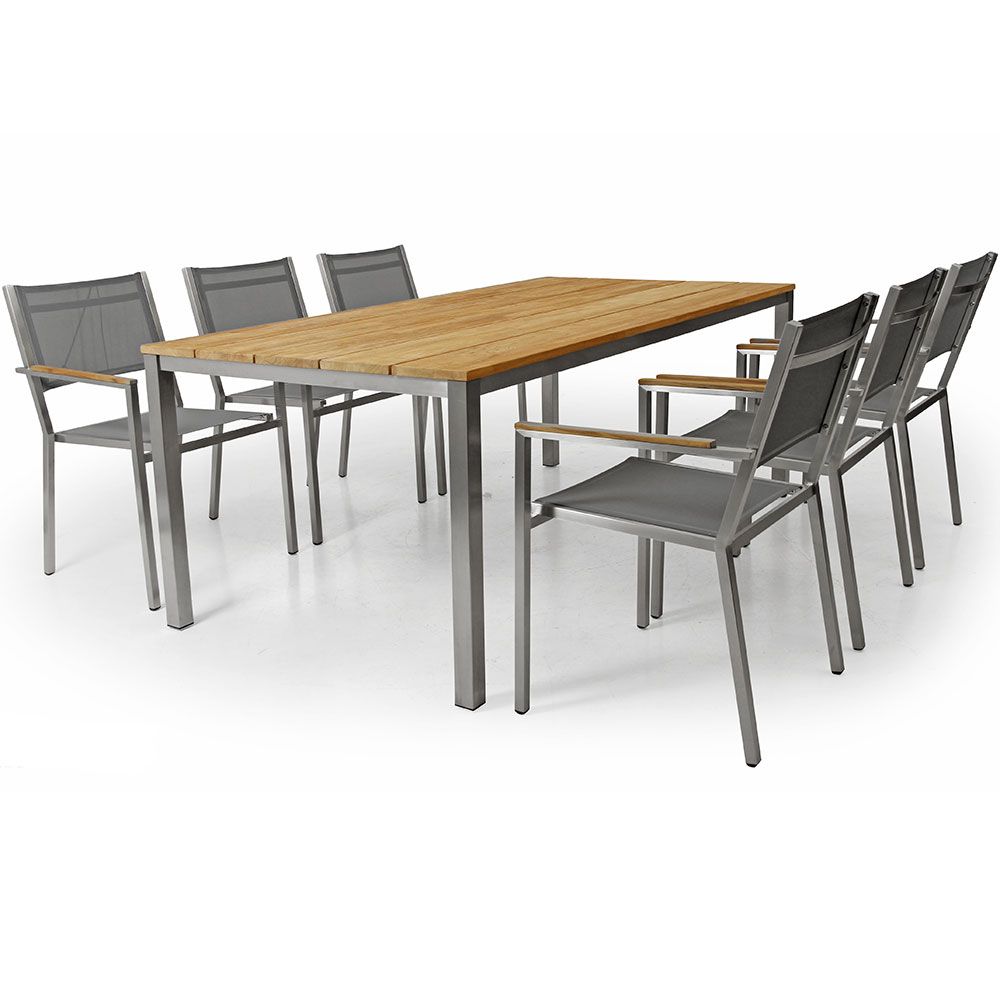 Hinton Stabelstol Stål/Teak Brafab