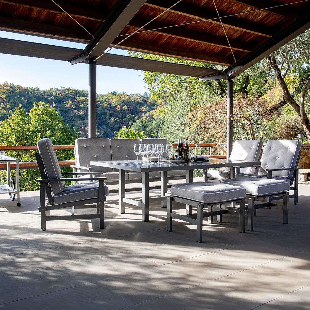 55x55cm skammel aluminium grå 