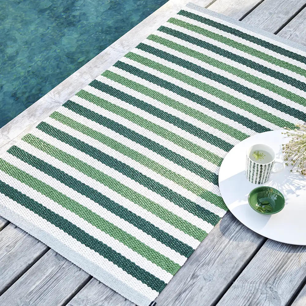 Teo tæppe 85x200 cm Dark Green/Grass Green/Vanilla 