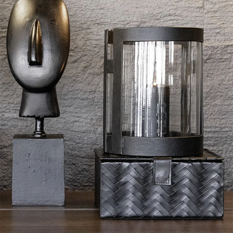 Fontana 3-sæt læderæsker sort