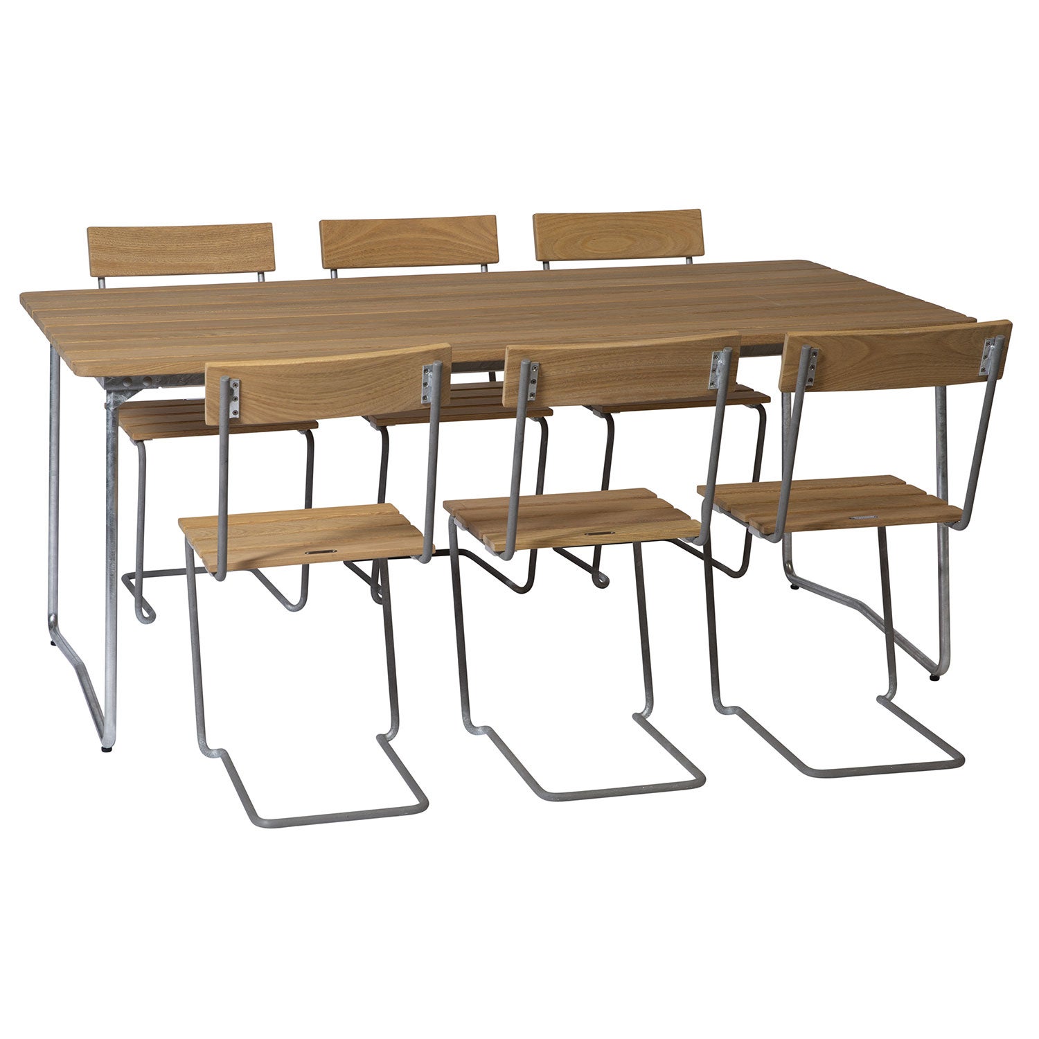 Spisebordssæt B31 170 cm & Stol 1 Olieret Eg Grythyttan Stålmöbler