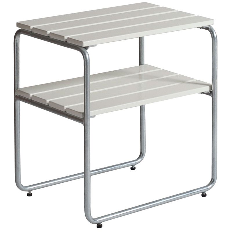 Grythyttan Stålmöbler, Sidebord L45 Hvidlakeret Eg Grythyttan Stålmöbler