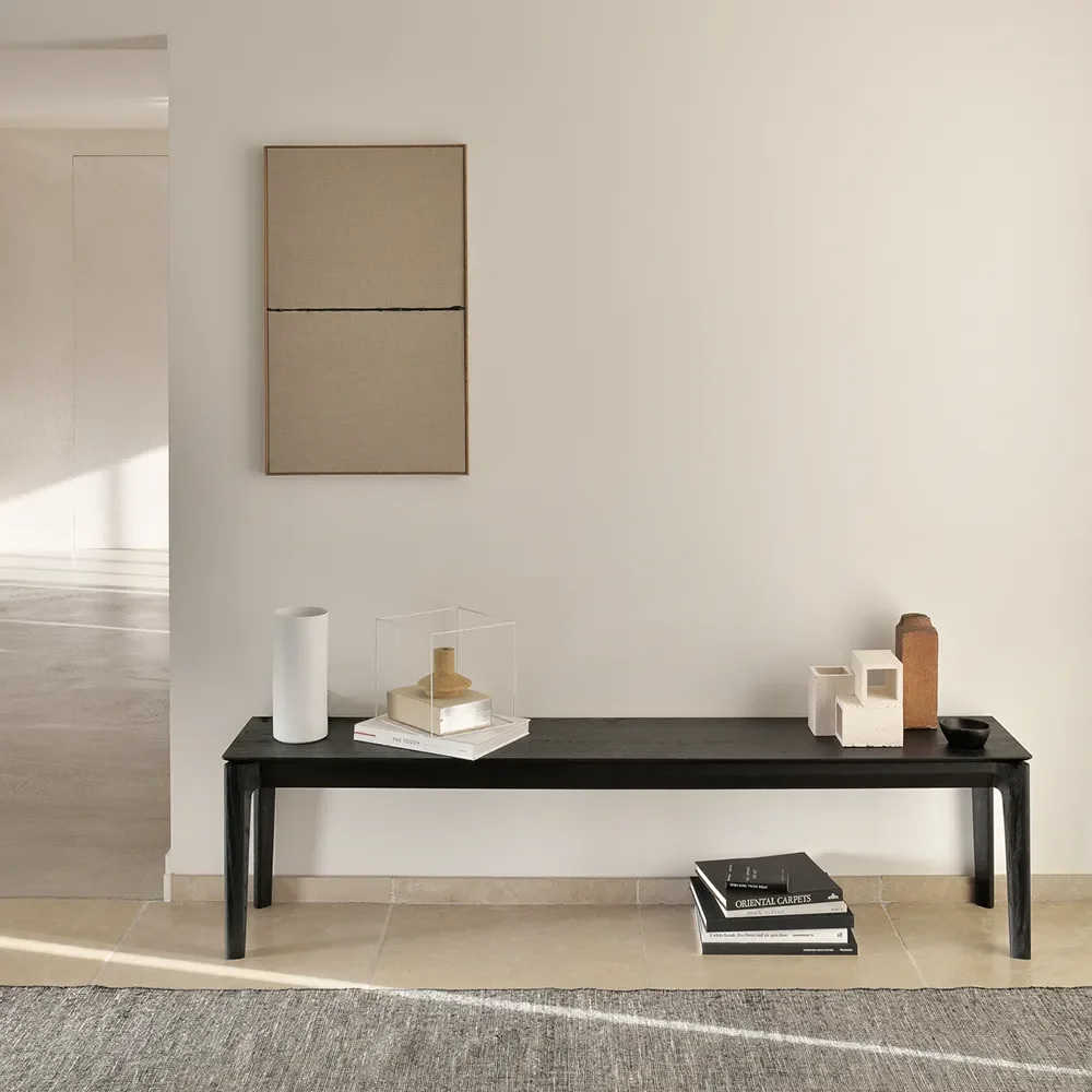 Bok Bænk 35x186 cm Sortlakeret eg