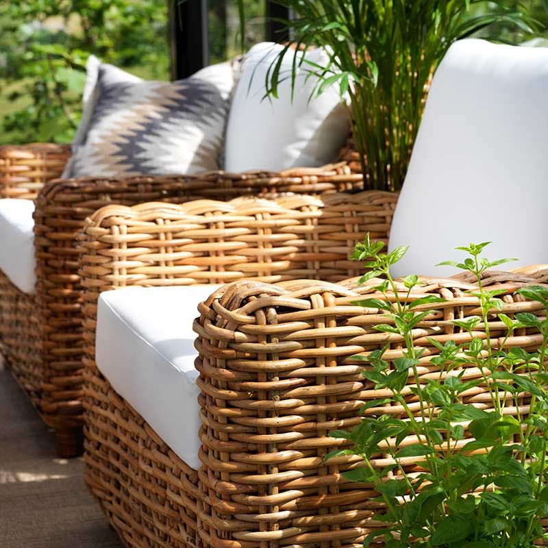 Rossvik Lænestol Rattan Natur/Hvid Brafab