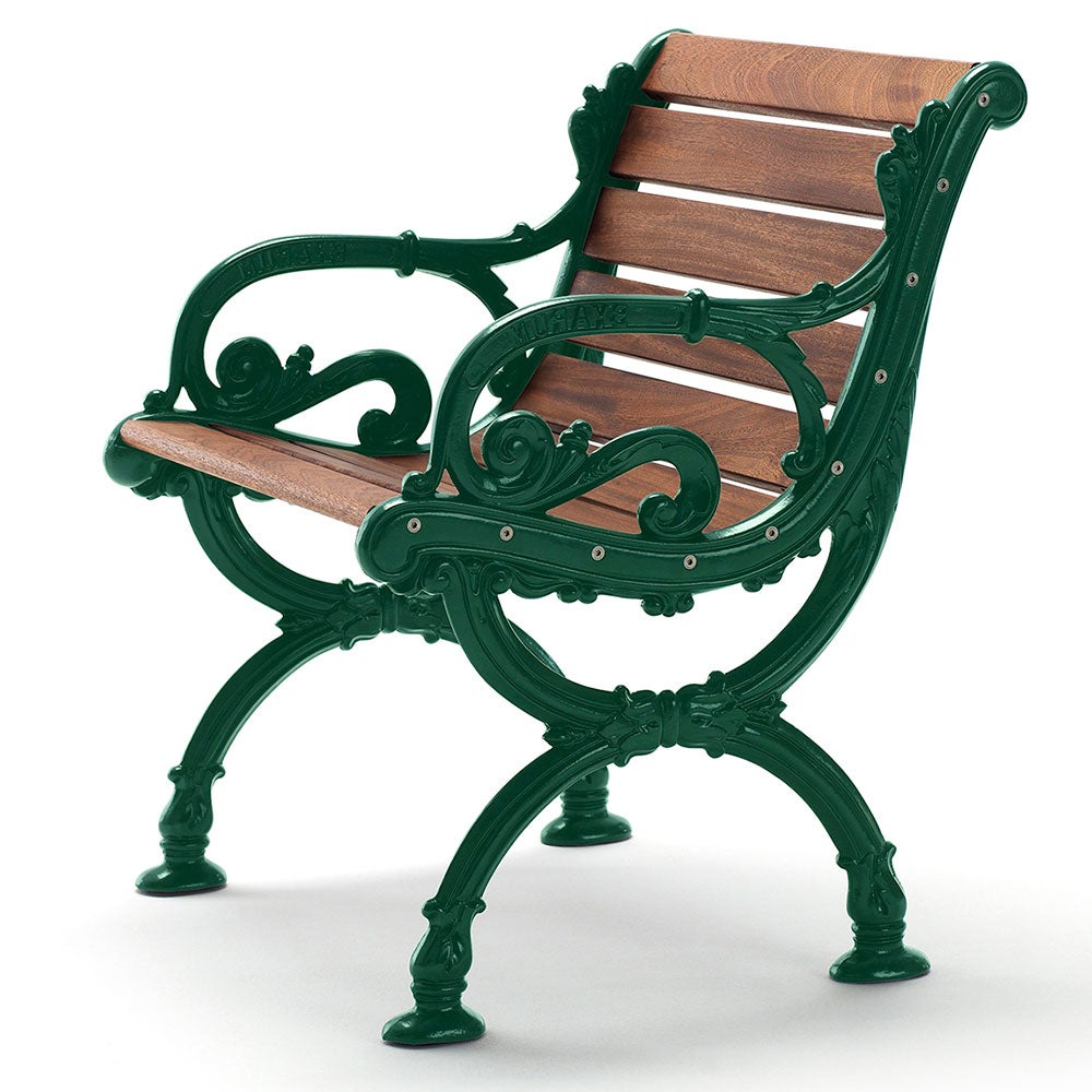 Byarums Bruk, Byarum lænestol / stativ: grøn / træ: olieret mahogni