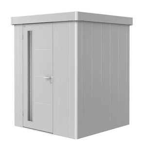 Neo 1A haveskur med standarddør, metallisk sølv