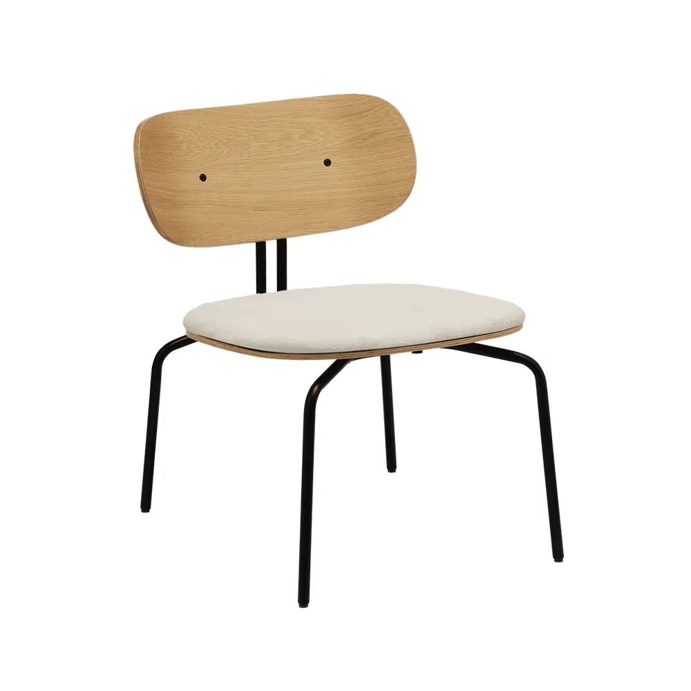 Curious Lounge Chair Eg/Sort Teddy White