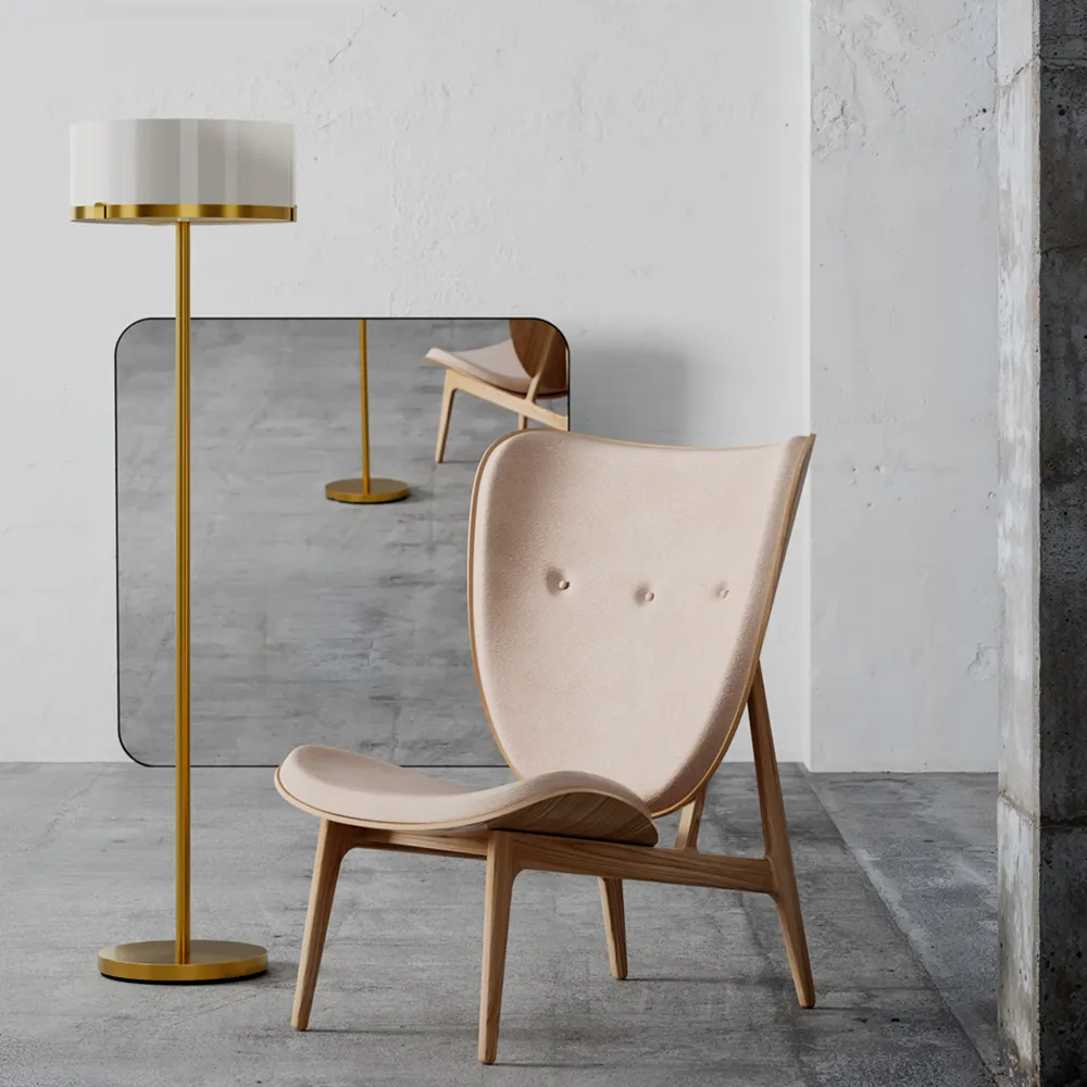 Marcel gulvlampe H: 150cm messing/hvid