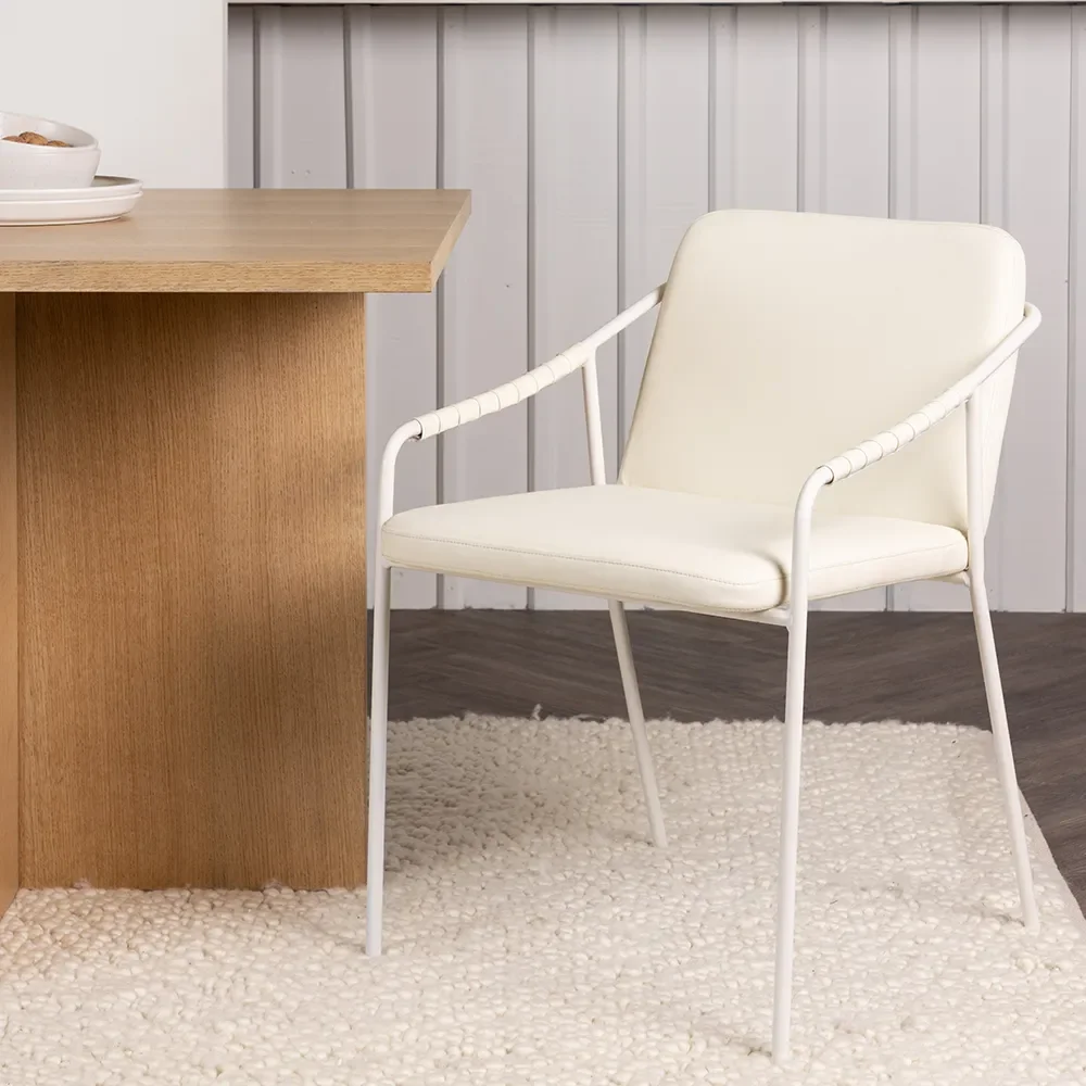 Tvist spisebordsstol beige PU 2-pak