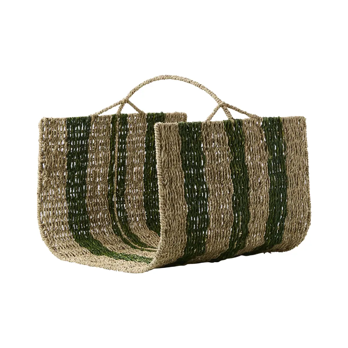 COLLECT Brændekurv Natur/grøn L42xB42xH42 cm