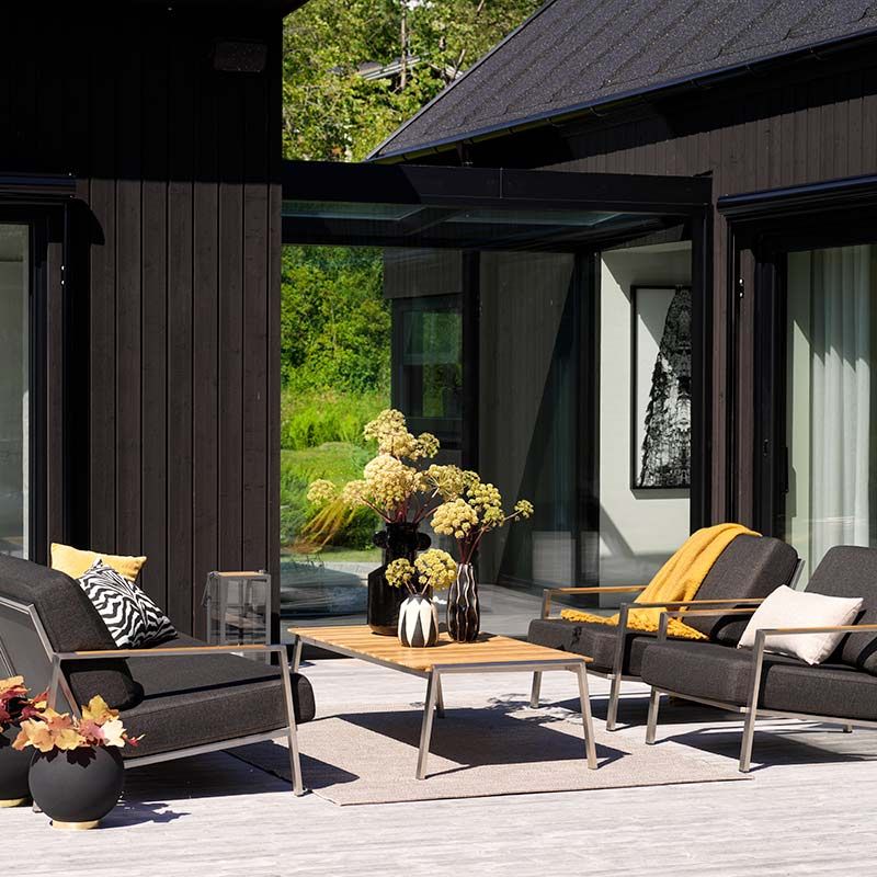 Brafab, Naos 2,5-pers. Sofa Rustfrit Stål/Nearly Black Brafab