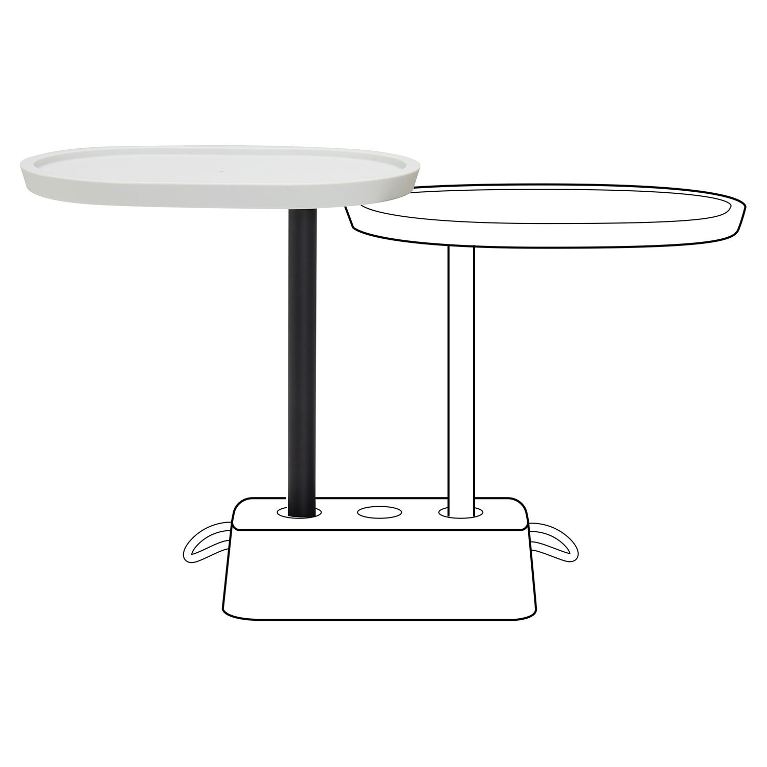 Bricks buddy ekstrabord til murstensbord lysegråt