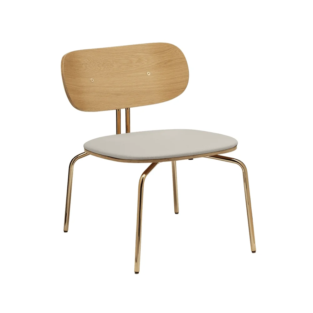 Curious Lounge Chair Eg/Messing White Sands