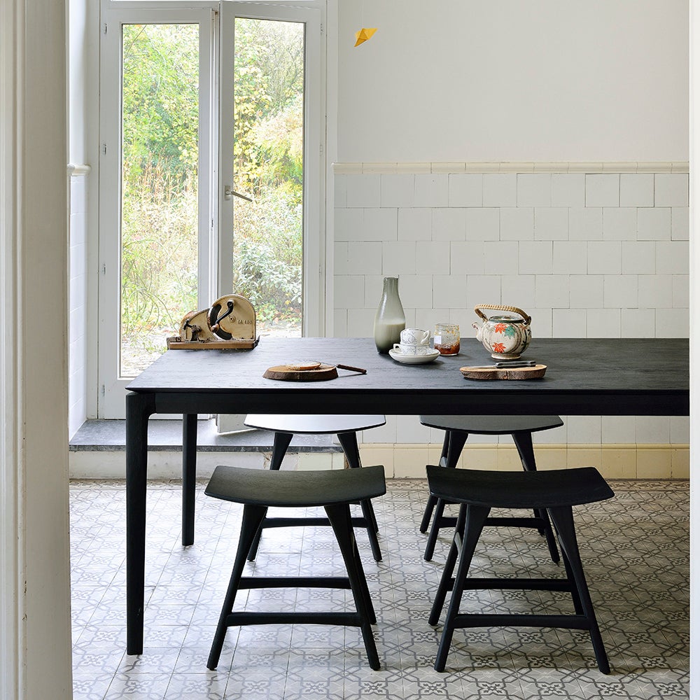 Bok Spisebord 80x160 cm Sortlakeret eg