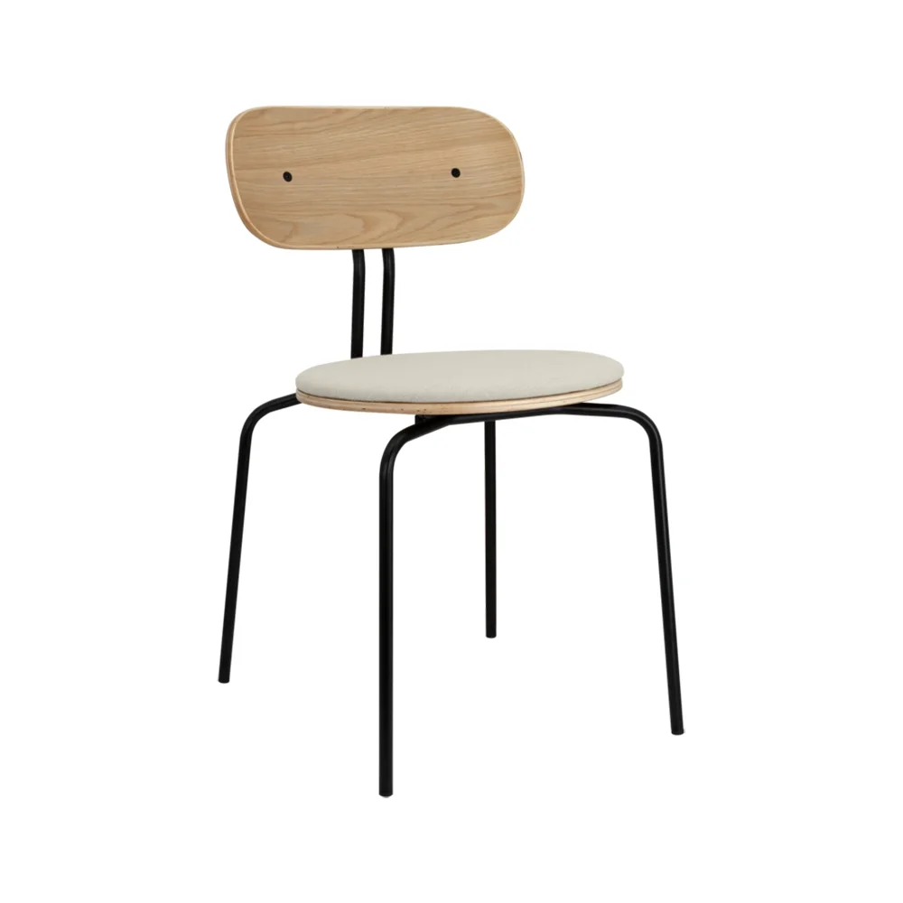 Curious Spisestol Eg/Sort Metal White Sands