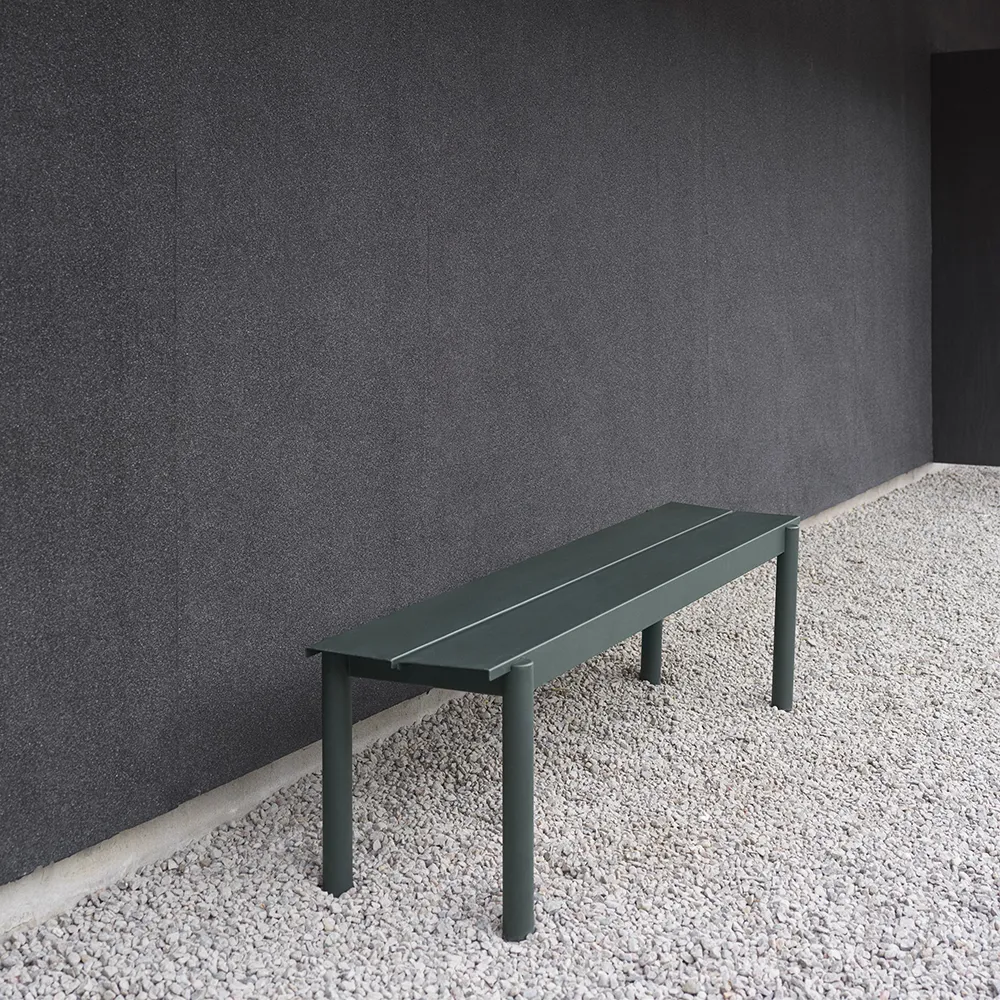 Linear Steel Bænk 110x34 cm Dark Green 