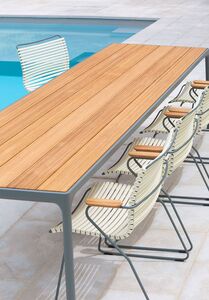 Four spisebord 270x90 cm grå/bambus aluminium