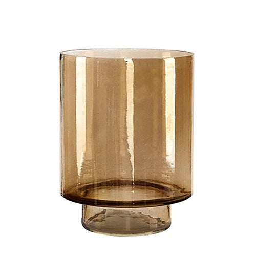 Reef lyslanterne i glas Ø24 cm - Røgbrun