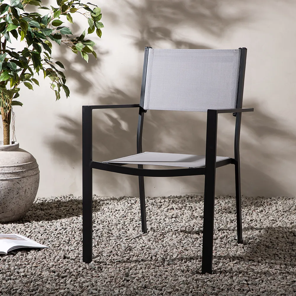 Copacabana spisebordsstol sort/grå 2-pak 