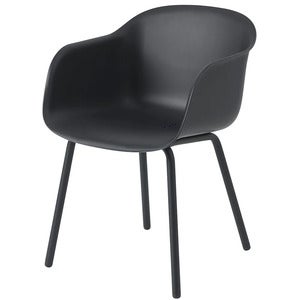 Fiber Outdoor Stol med armlæn Anthracite Black 