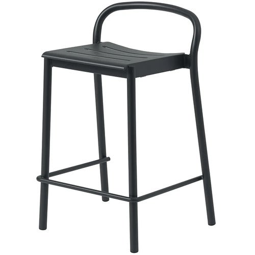 Linear Steel Lav barstol Anthracite Black 