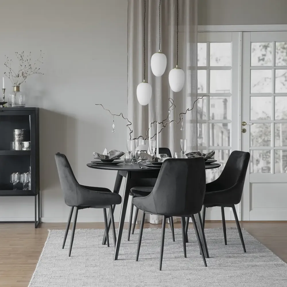 Sierra spisebordsstol sort fløjl
