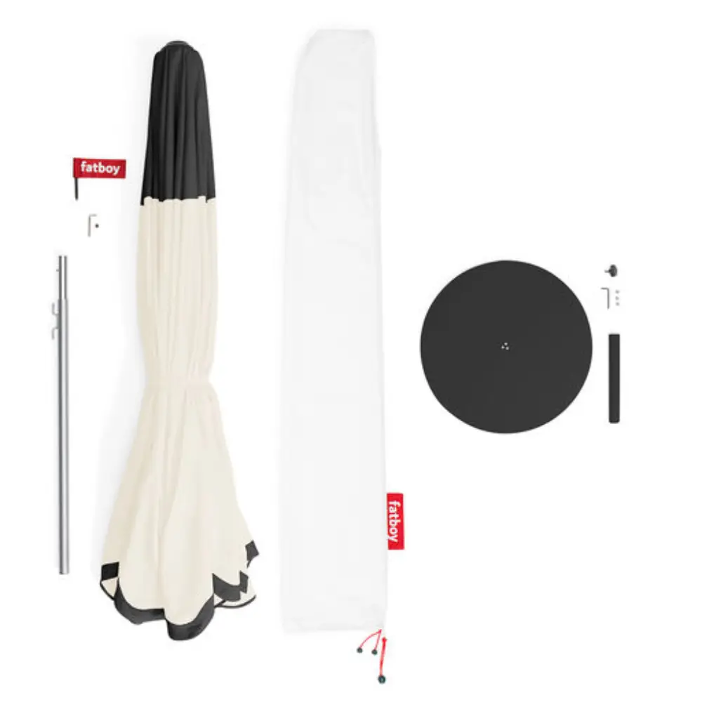 Pensol cremefarvet parasol med fod