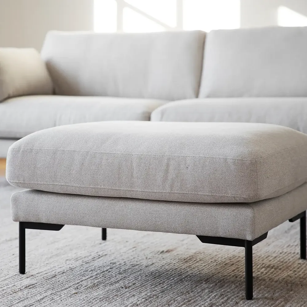 Corwin fodskammel stof Rita lys beige